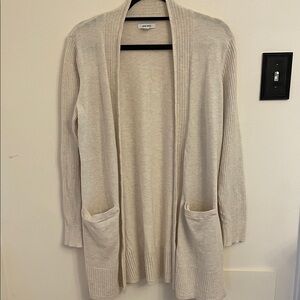 Nine West Light Beige Open Front Cardigan